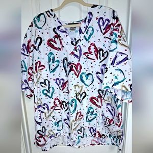 Womans Cherokee Plus size Scrub top 3XL